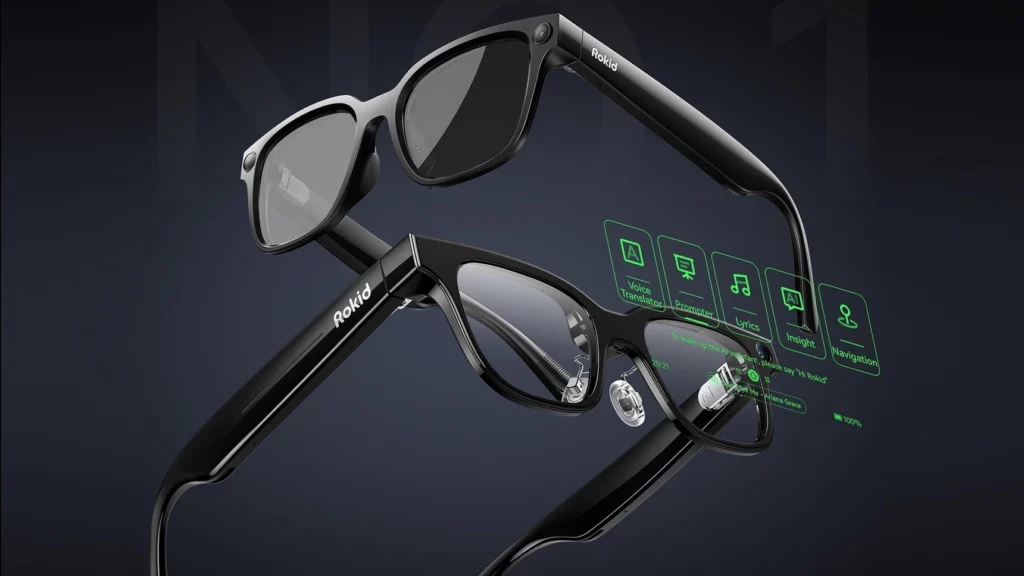 Cận cảnh Rokid AI Glasses Style với thiết kế thời trang hiện đại.