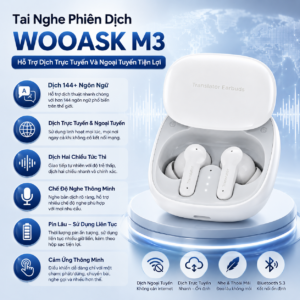 Tai Nghe Phi&ecirc;n Dịch Wooask M3 &ndash; Hỗ Trợ Dịch Trực Tuyến V&agrave; Ngoại Tuyến Tiện Lợi
