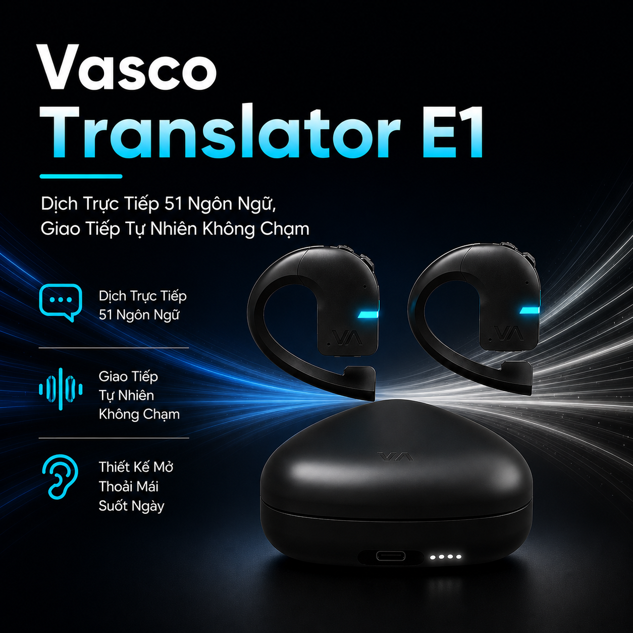 Tai Nghe Phiên Dịch Vasco Translator E1