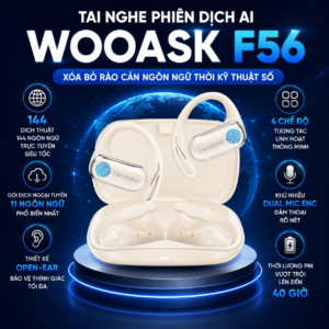 Tai Nghe Phiên Dịch AI Wooask F56 Open Ear – Xóa Bỏ Rào Cản Ngôn Ngữ Thời Kỹ Thuật Số