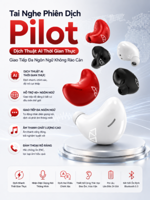 Tai Nghe Phiên Dịch Pilot - Dịch Thuật AI Thời Gian Thực, Giao Tiếp Đa Ngôn Ngữ Không Rào Cản